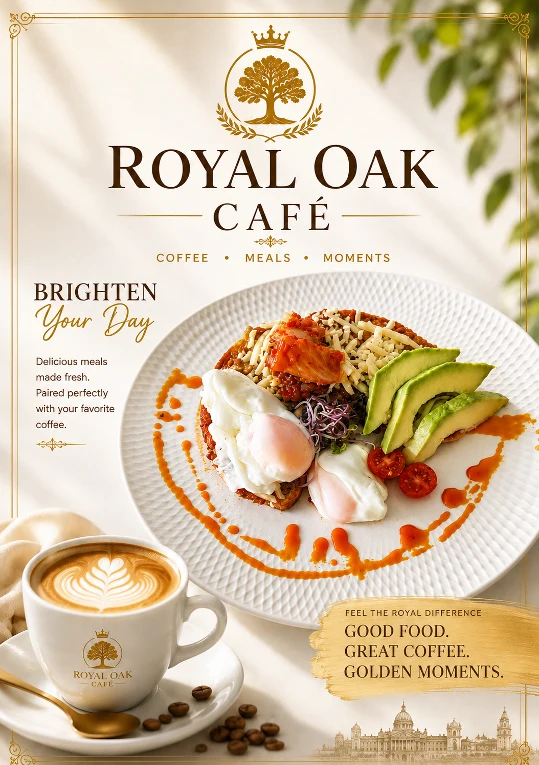 Royal Oak Cafe branded brunch artwork